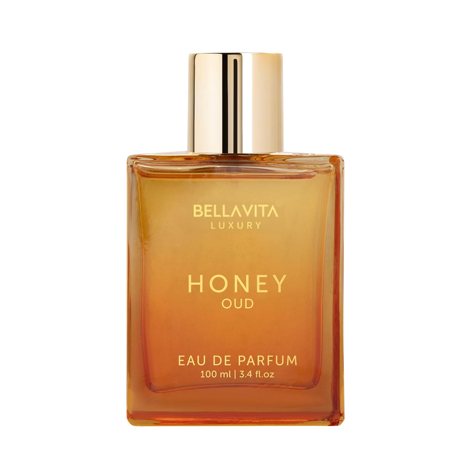 BellaVita Luxury Honey Oud Eau de Parfum (3.4 fl. oz.) | Patchouli, Vanilla, Bergamot, Floral & Spicy + Vegan Essentials Oils | Best gift for Valentine’s Day | Long-Lasting Unisex Fragrance
